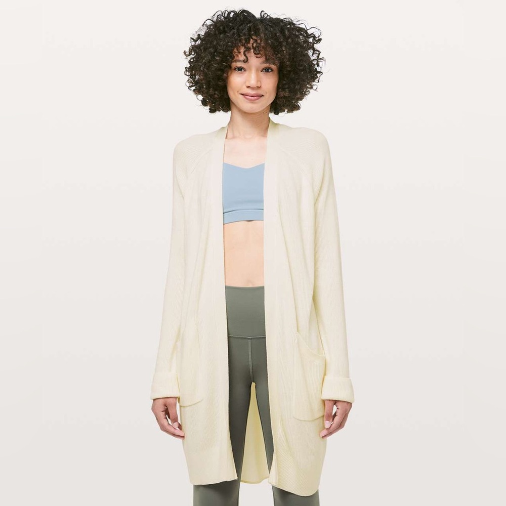 Lululemon Still At Easy Wrap Sweater Cream Size 8